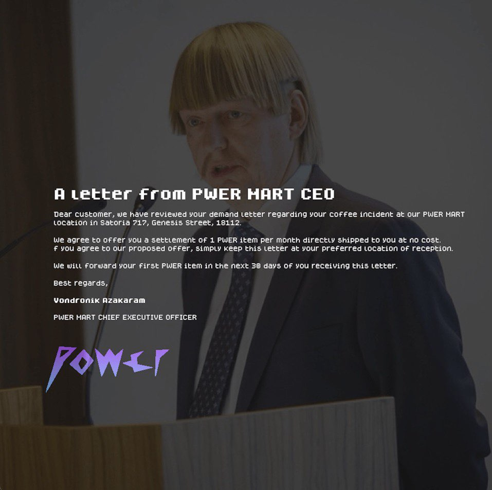 Illustration of collection  PWER CEO Letter